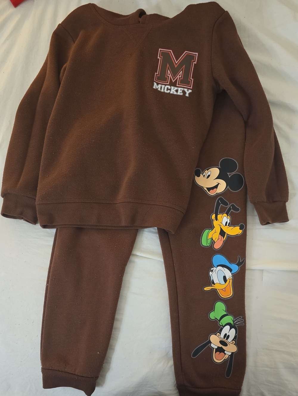 Disney Brown Sweatshirt & Joggers Set with Classic Character Stripe